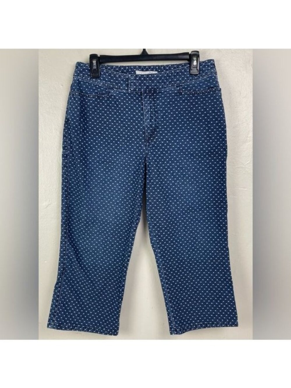 Chicos Women's Platinum Polka Dot Cropped Jeans 28x20 Chico's size 1 stretch